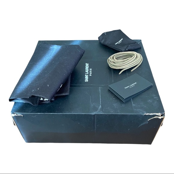 Saint Laurent Camo Suede Fringe-Detail High-Top Sneaker Sz. 7 - Picture 9 of 11